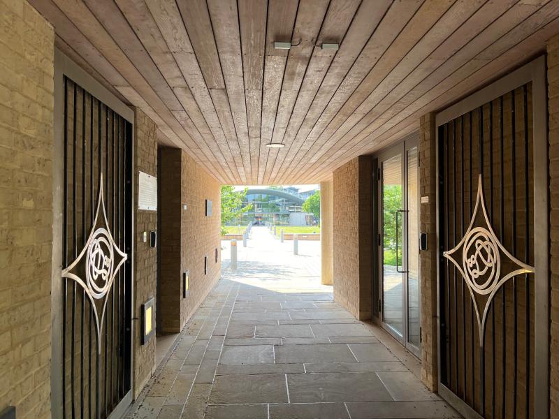 Open gates to the Centre for Mathematical Sciences in Cambridge