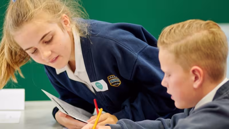 Boy and girl studying